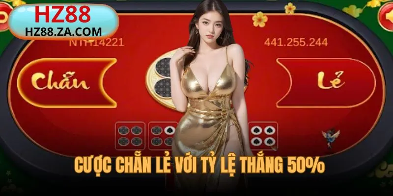 Cửa chẵn lẻ Xóc Đĩa HZ88 có tỷ lệ thắng 50%